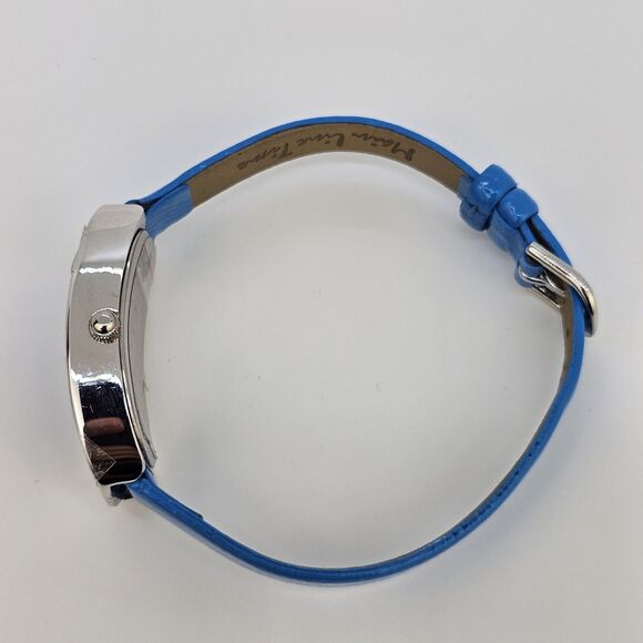 Main Line Time Women's Watch 20MM Blue Dial Blue Leather Bands New Battery - Picture 10 of 14